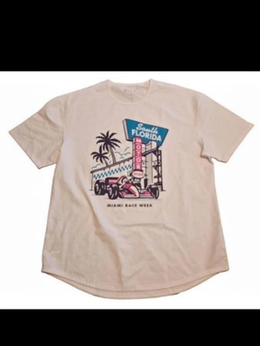 BYLT Basics Miami Race Week Graphic Tee in White Pink XXL